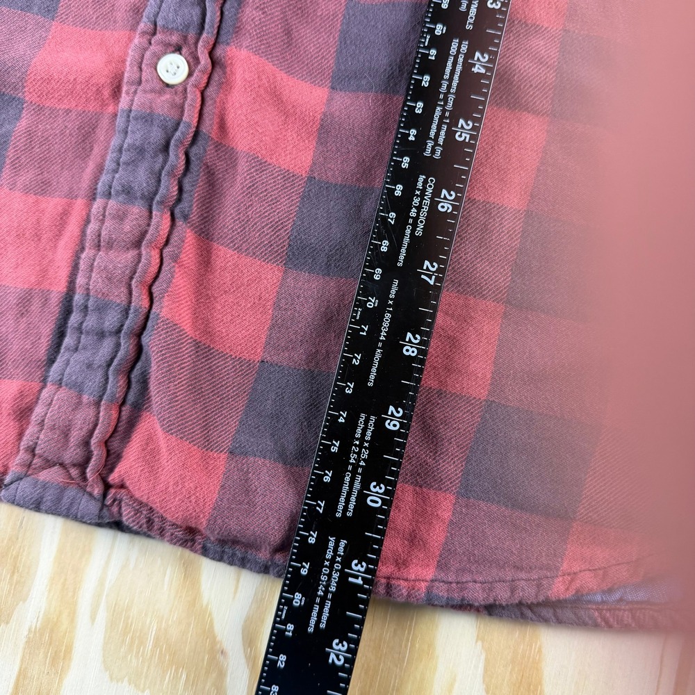 Polo Ralph Lauren Mens XXL Classic Fit Indigo Buffalo Plaid Flannel Shirt Red - Picture 4 of 7